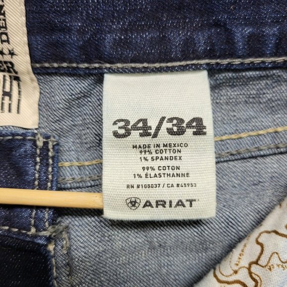 Ariat M7 Rocker Straight Jeans Mens 34x34 Blue Stretch Denim Western Casual - Picture 8 of 13